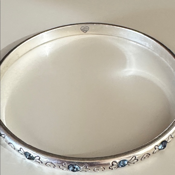 Brighton Women's Silver Bangle with Light Blue Crystals OS EUC - Picture 3 of 9